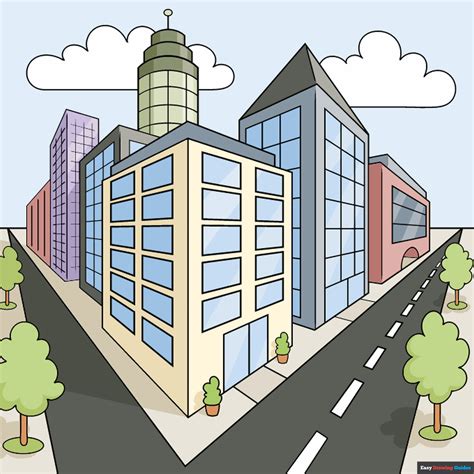 drawing of a city easy